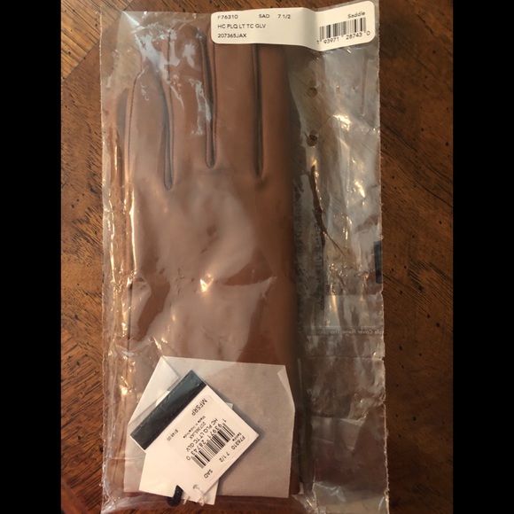 NEW Coach Saddle Leather Tech Gloves with Touch Sensitive Technology Size 7 1/2 - Picture 10 of 11